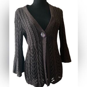 Tweeds Loose Knit 3/4 sleeve Cardigan